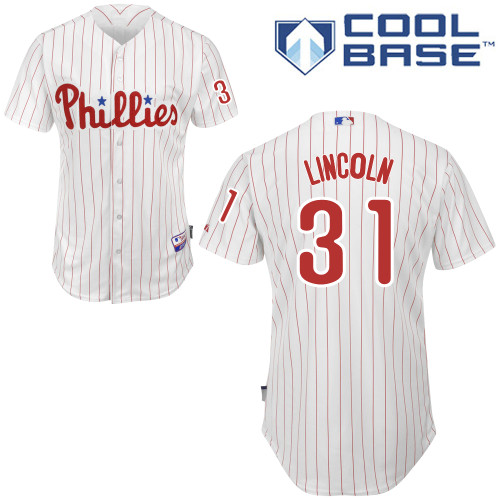 Brad Lincoln #31 MLB Jersey-Philadelphia Phillies Men's Authentic Home White Cool Base Baseball Jersey